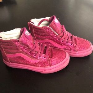 Girls size 12.5 Glitter pink Vans High Tops
